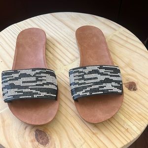 Amanda blu slide on sandals.  JT-A